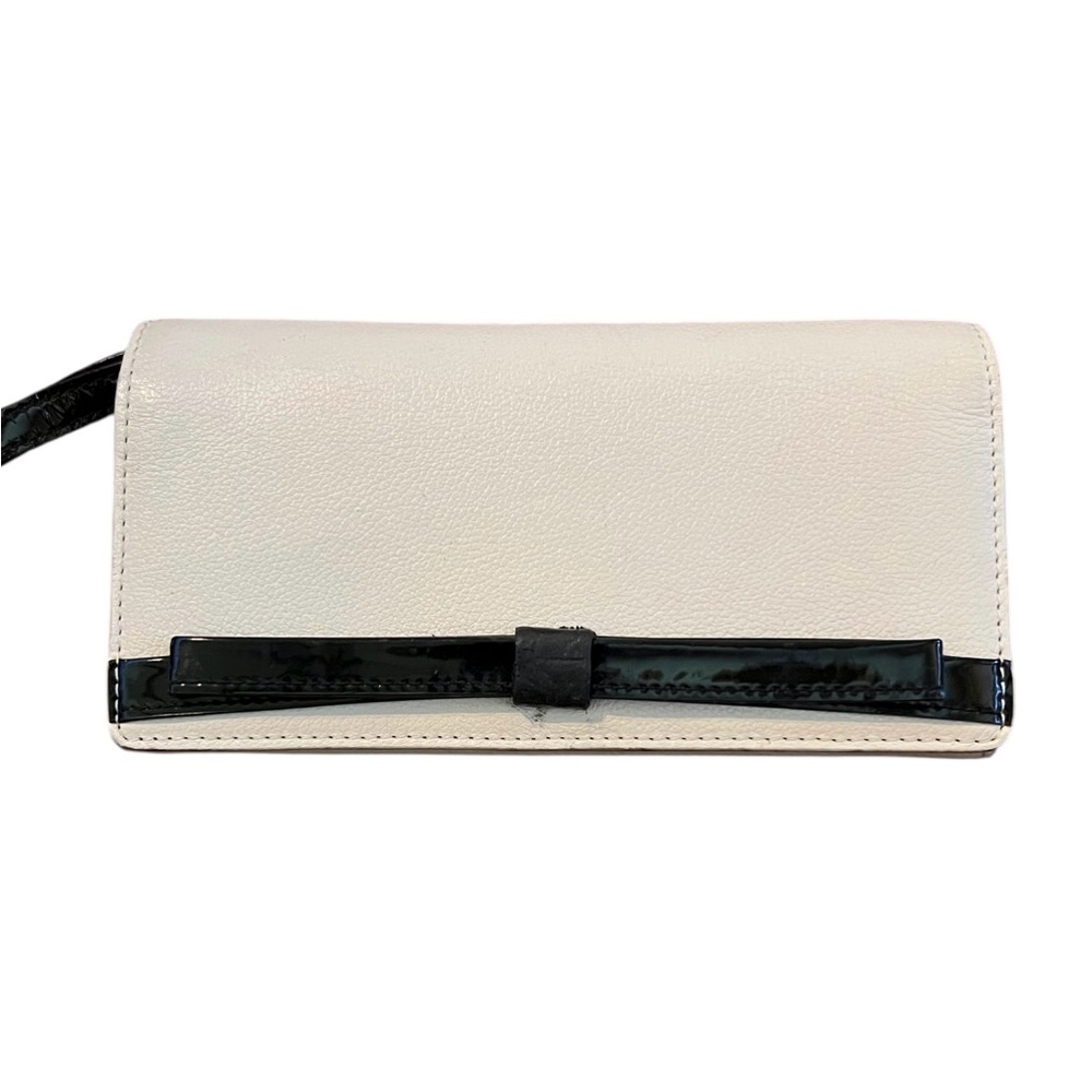 Kate Spade Cream and Black Clutch Wristlet Wallet GUC